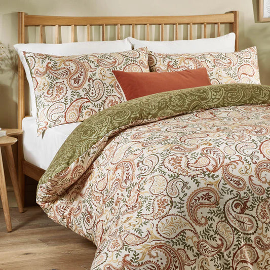 Anika Paisley Printed Soft Touch Duvet Cover Set Multi