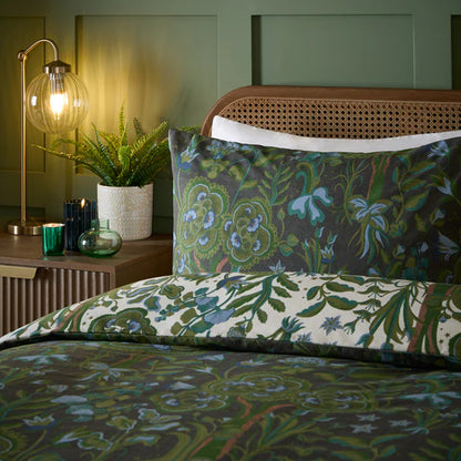 Garden of Wonder Reversible Duvet Cover Set Evergreen