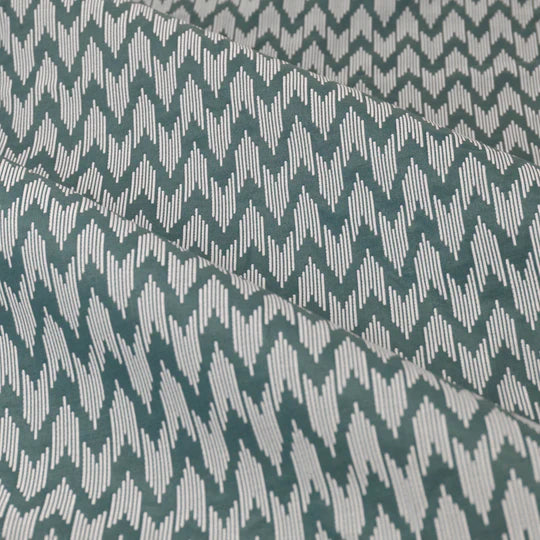 Hutton Jacquard Pencil Pleat Curtains Blue