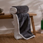 Lux Sherpa Fleece Throw Charcoal