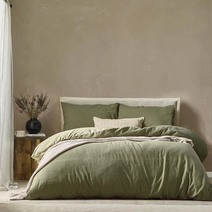 Malton Stripe Duvet Cover Set Forest Green