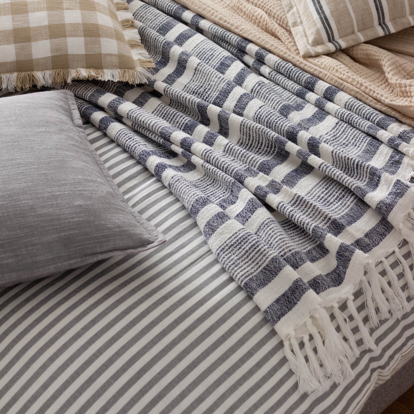 Neela Stripe Fringed Throw