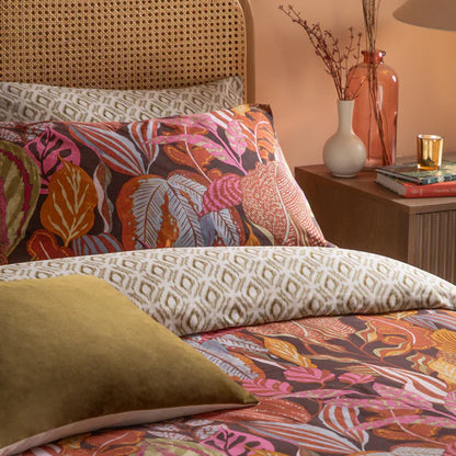 Utopia Printed Reversible Duvet Cover Set Coper Glow